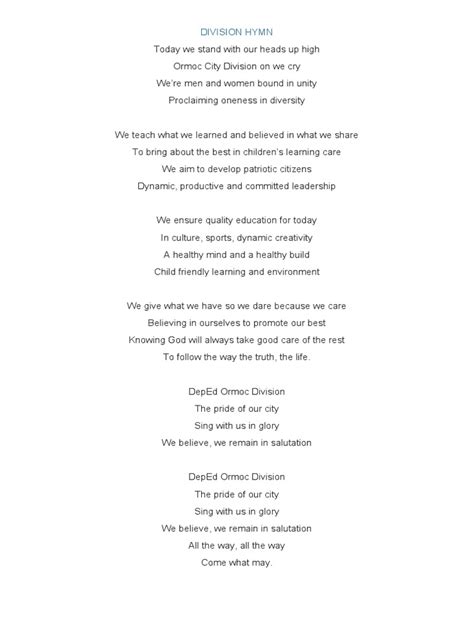 malabon division hymn lyrics|Division Hymn Lyrics .